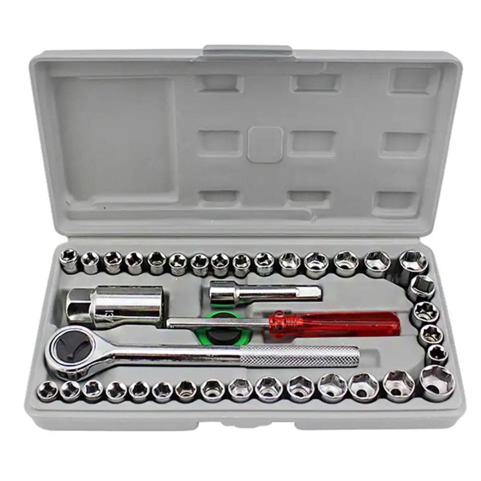 40 Pcs Socket Wrench, Automobile Maintenance & Repair Tools, Car Sleeve Tool Combination Set, Aiwa Combination Tool Set, Socket Organizer Kit With Combination Torque and Insulated Handles, Metric Socket Set 40 Pcs Socket Wrench, Automobile Maintenance & Repair Tools, Car Sleeve Tool Combination Set, Aiwa Combination Tool Set, Socket Organizer Kit With Combination Torque and Insulated Handles, Metric Socket Set